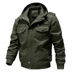 Men's Hooded Field Jacket Green Sherpa-Lined – Casual, Winter Outdoor