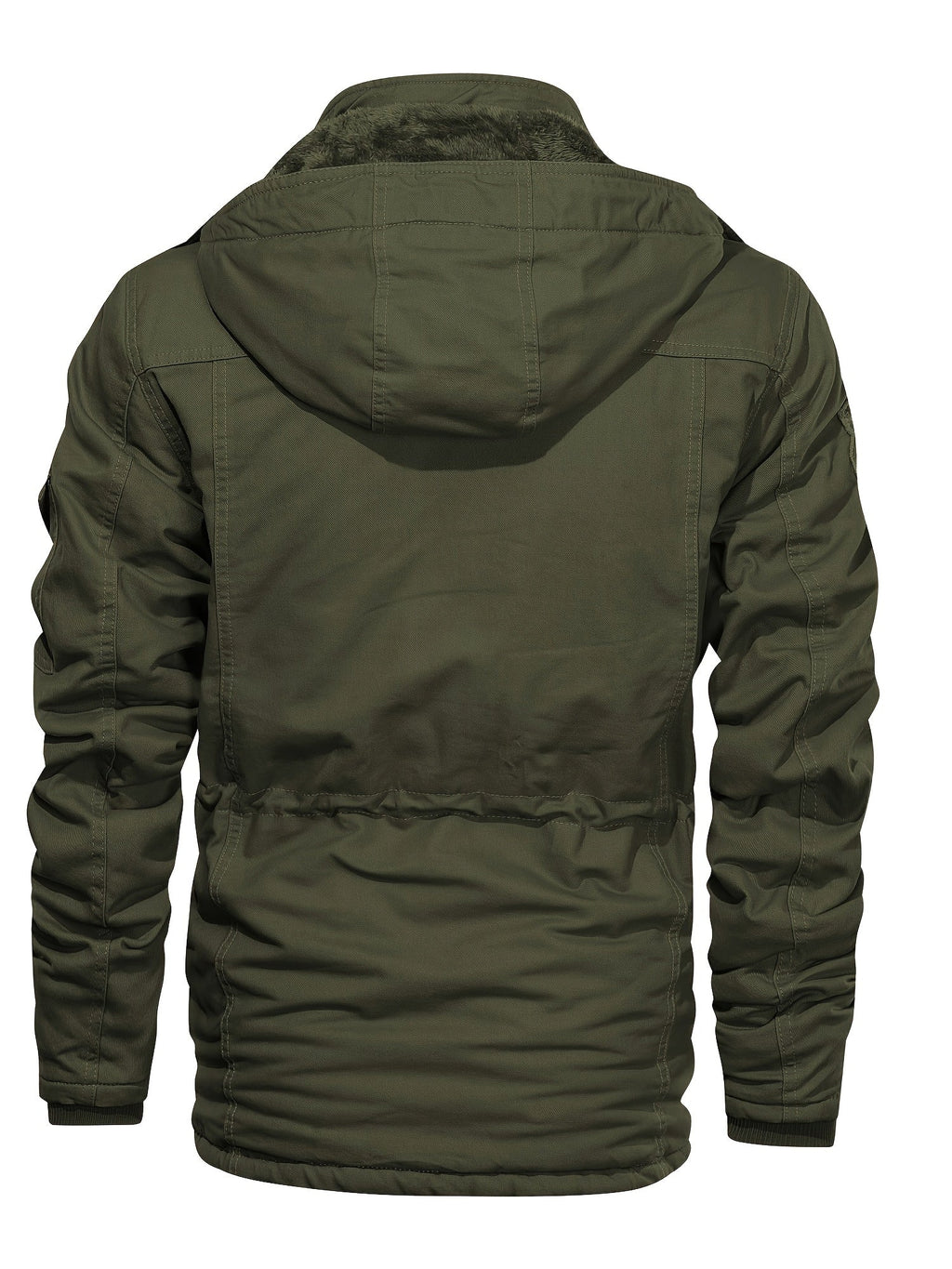 Men's Hooded Fleece-Lined Jacket Multi-Pocket – Casual, Winter Outdoor