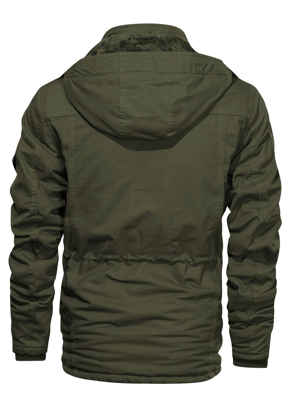 Men's Hooded Fleece-Lined Jacket Multi-Pocket – Casual, Winter Outdoor
