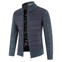 Men's Knitted Cardigan Jacket Zip-Front Fleece Lined – Casual, Office