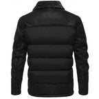 Men's Puffer Jacket Brown Faux Fur Collar – Casual, Holiday Gift