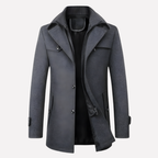 Men's Wool-Blend Coat Camel with Zip Insert – Office, Casual