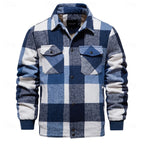 Plaid Flannel Shirt Jacket Men's Button-Up with Chest Pockets – Casual Layering, Winter Wear