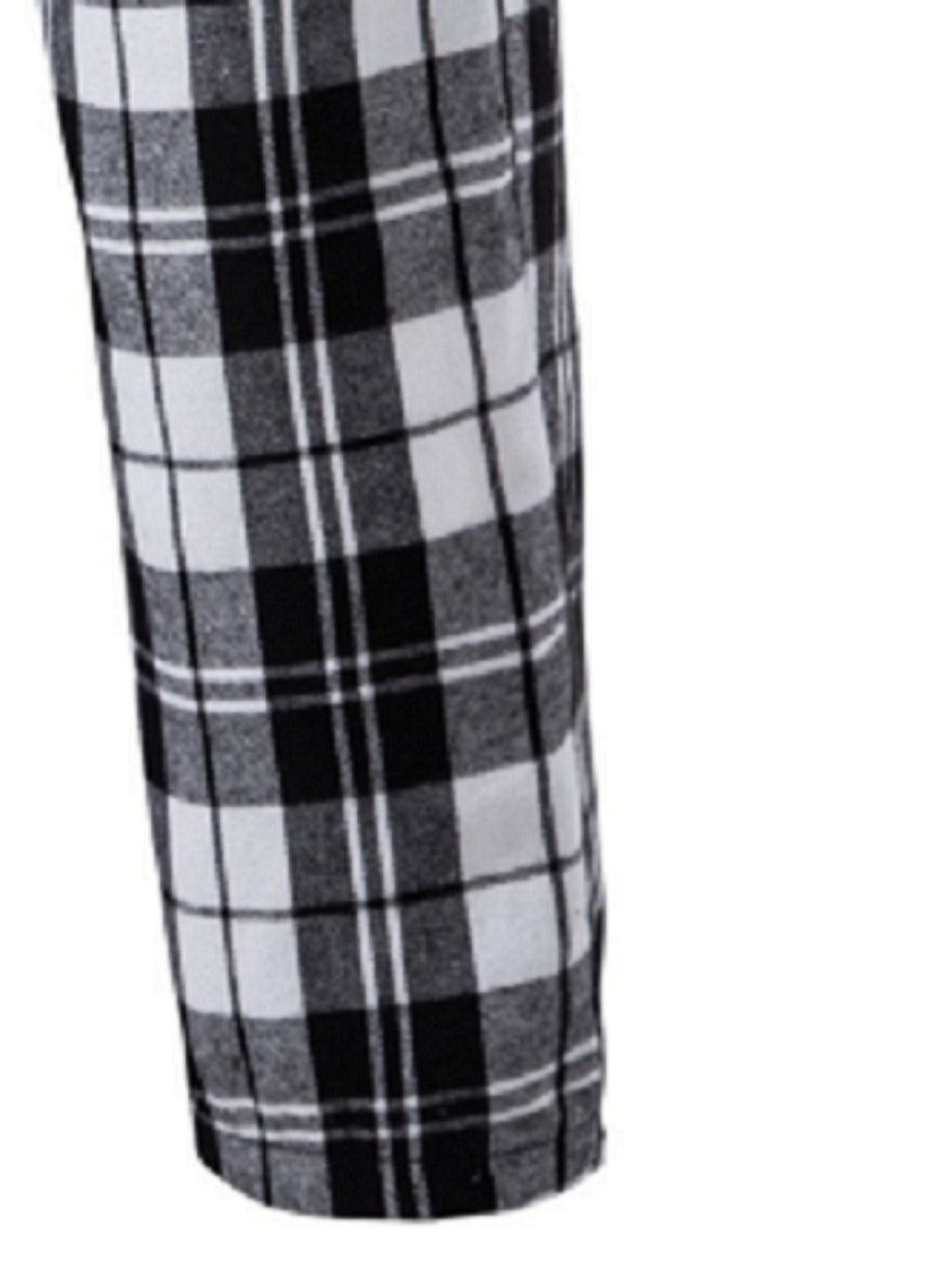 Men's Plaid Lounge Pants Black White Drawstring Relaxed Fit – Casual, Everyday Wear