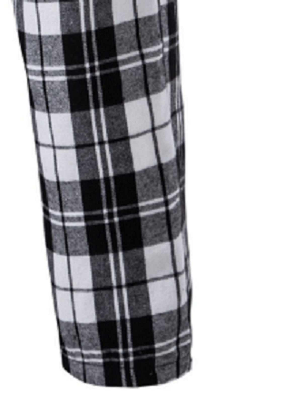 Men's Plaid Lounge Pants Black White Drawstring Relaxed Fit – Casual, Everyday Wear