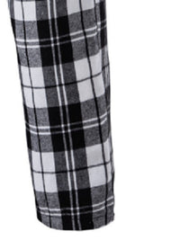 Men's Plaid Lounge Pants Black White Drawstring Relaxed Fit – Casual, Everyday Wear