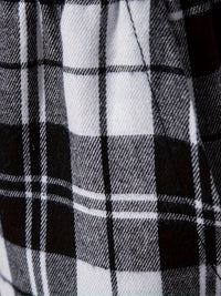 Men's Plaid Lounge Pants Black White Drawstring Relaxed Fit – Casual, Everyday Wear