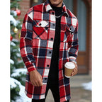 Plaid Overshirt Men's Long Sleeve Button-Up Shacket – Casual Layering, Fall Fashion