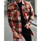 Plaid Overshirt Men's Long Sleeve Button-Up Shacket – Casual Layering, Fall Fashion