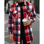 Plaid Overshirt Men's Long Sleeve Button-Up Shacket – Casual Layering, Fall Fashion