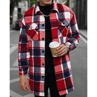 Plaid Overshirt Men's Long Sleeve Button-Up Shacket – Casual Layering, Fall Fashion