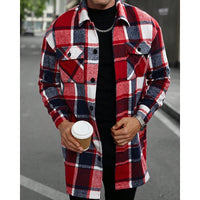 Plaid Overshirt Men's Long Sleeve Button-Up Shacket – Casual Layering, Fall Fashion