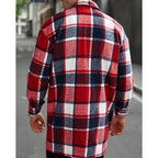 Plaid Overshirt Men's Long Sleeve Button-Up Shacket – Casual Layering, Fall Fashion