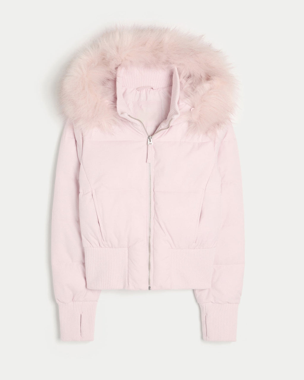 Cropped Brown Puffer Jacket with Faux Fur Hood – Casual Winter Wear, Everyday Style