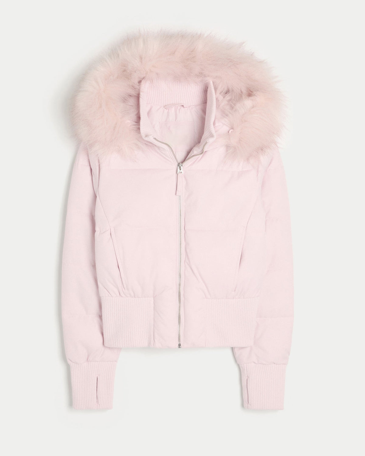Cropped Brown Puffer Jacket with Faux Fur Hood – Casual Winter Wear, Everyday Style