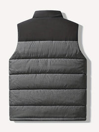 Men's Insulated Puffer Vest Gray – Casual Winter Layering, Outdoor Activities