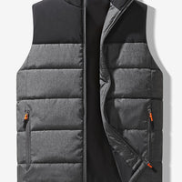 Men's Insulated Puffer Vest Gray – Casual Winter Layering, Outdoor Activities