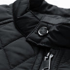 Quilted Jacket Men's Black Full Zip – Casual, Office