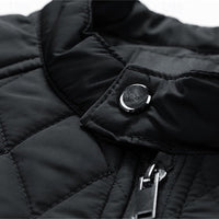 Quilted Jacket Men's Black Full Zip – Casual, Office