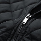Quilted Jacket Men's Black Full Zip – Casual, Office