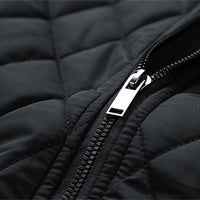 Quilted Jacket Men's Black Full Zip – Casual, Office
