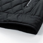 Quilted Jacket Men's Black Full Zip – Casual, Office