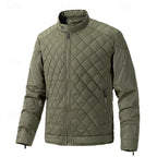 Quilted Jacket Men's Black Full Zip – Casual, Office