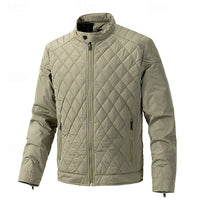 Quilted Jacket Men's Black Full Zip – Casual, Office