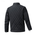 Quilted Jacket Men's Black Full Zip – Casual, Office
