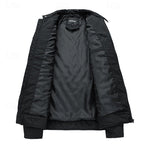 Quilted Jacket Men's Black Full Zip – Casual, Office
