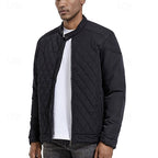 Quilted Jacket Men's Black Full Zip – Casual, Office