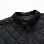 Quilted Jacket Men's Black Full Zip – Casual, Office