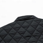 Quilted Jacket Men's Black Full Zip – Casual, Office