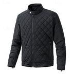 Quilted Jacket Men's Black Full Zip – Casual, Office