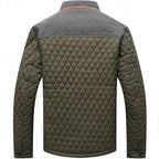 Quilted Jacket Men's Khaki Plaid Lined – Casual, Office