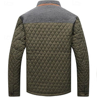Quilted Jacket Men's Khaki Plaid Lined – Casual, Office