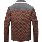 Quilted Jacket Men's Khaki Plaid Lined – Casual, Office