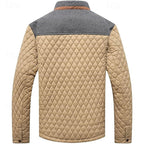 Quilted Jacket Men's Khaki Plaid Lined – Casual, Office