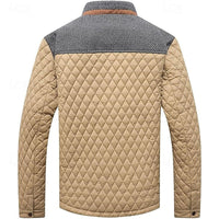Quilted Jacket Men's Khaki Plaid Lined – Casual, Office
