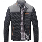 Quilted Jacket Men's Khaki Plaid Lined – Casual, Office