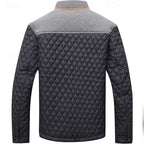 Quilted Jacket Men's Khaki Plaid Lined – Casual, Office