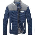 Quilted Jacket Men's Khaki Plaid Lined – Casual, Office