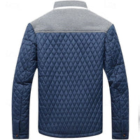 Quilted Jacket Men's Khaki Plaid Lined – Casual, Office