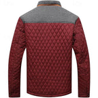 Quilted Jacket Men's Khaki Plaid Lined – Casual, Office