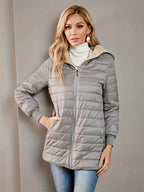 Quilted Longline Puffer Coat Women's Black Fleece-Lined – Winter, Casual