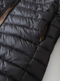 Quilted Longline Puffer Coat Women's Black Fleece-Lined – Winter, Casual