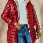 Quilted Longline Puffer Coat Women's Black Fleece-Lined – Winter, Casual