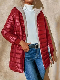 Quilted Longline Puffer Coat Women's Black Fleece-Lined – Winter, Casual