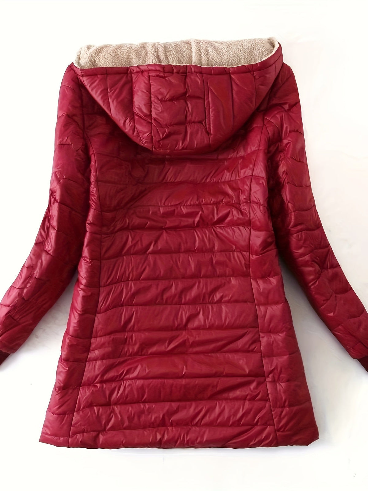 Quilted Longline Puffer Coat Women's Black Fleece-Lined – Winter, Casual