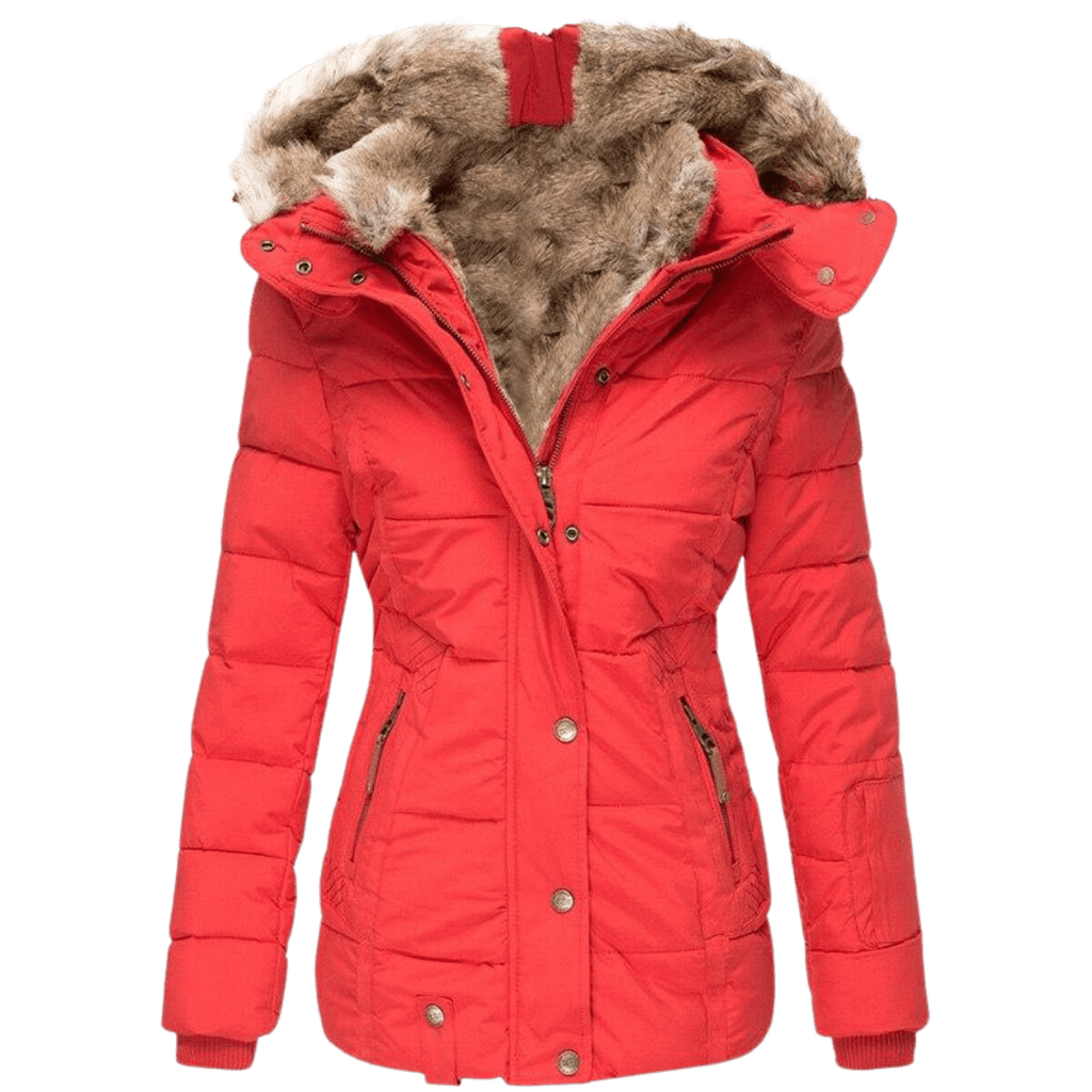 Quilted Parka Women's Black Faux Fur Hood Winter Jacket – Casual, Everyday Wear
